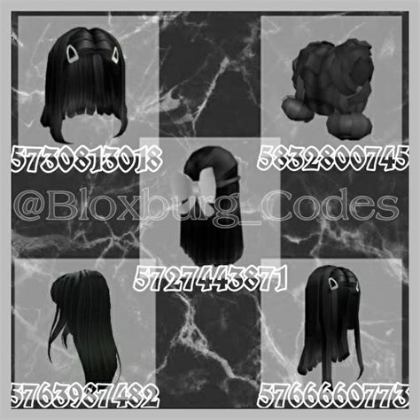 🤍black Hair Codes 🖤 Black Hair Roblox Roblox Codes Roblox Roblox