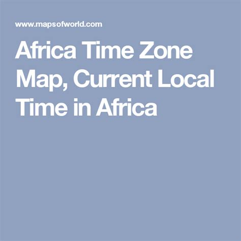 Africa Time Zones Map My Maps