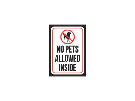 No Pets Allowed Inside Print Red White Black Poster Office Business