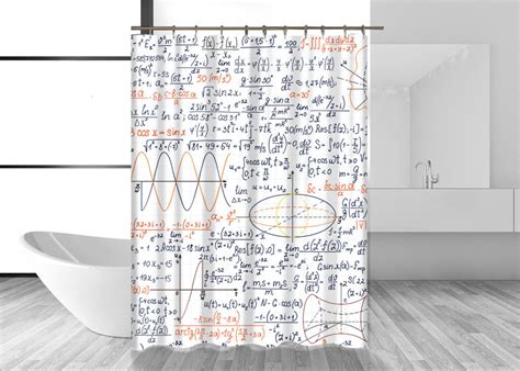 Math Shower Curtain Bathroom Curtain Bathroom Decor Modern Etsy