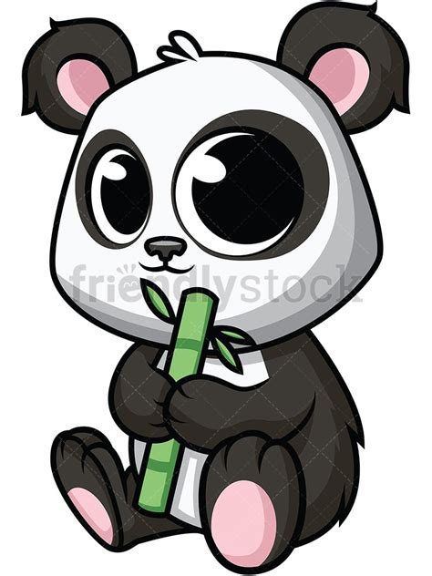 Cute Baby Panda Cartoon Vector Clipart Friendlystock