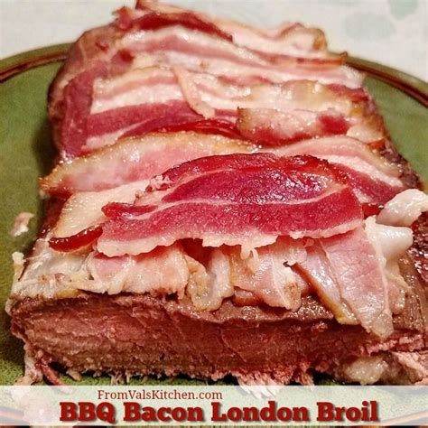 At the end, you will have a beautiful broiled steak with golden potatoes and crisp asparagus. BBQ Bacon London Broil #Recipe - Mom Knows It All - From ...