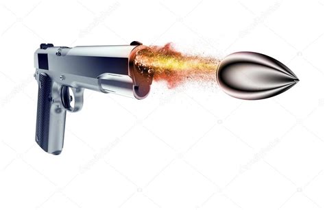 Bullet Fired From A Gun Isolated On Black Stock Photo By ©the