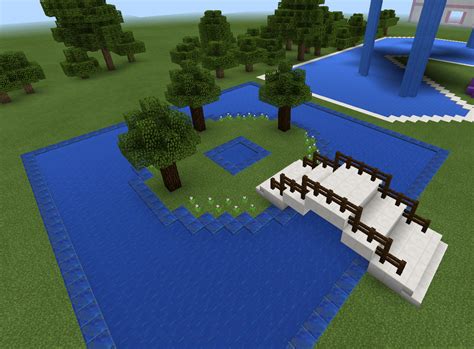 Minecraft Bridge And Garden And Pond Minecraft Houses Minecraft