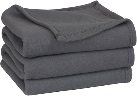 Twin Polar Fleece Thermal Blanket Grey Extra Soft Brush Fabric Super