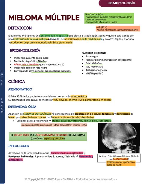 10 Mieloma Múltiple J O Y A S E N A R M Mieloma MÚltiple DefiniciÓn