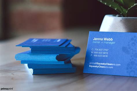 Blue Painted Edge Business Card Primoprint