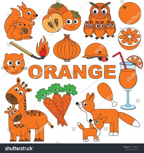 An Orange Theme With Cute Animals And Fruits