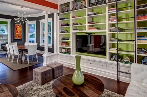 Striking Living Room With Lime Green Accent Wall Hgtv