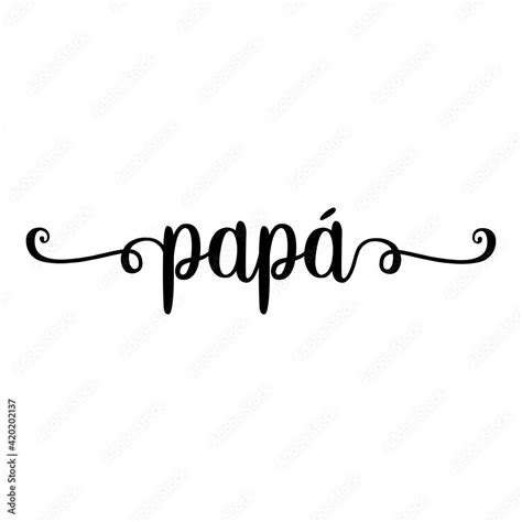 Día Del Padre Banner Con Texto Manuscrito Papá En Español Escrito A