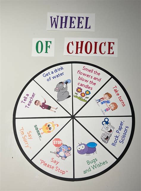 Wheel Of Choice Pre K And Kindergarten Chart Etsy