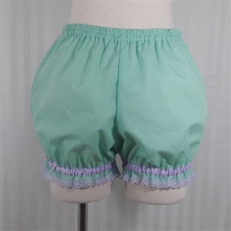 Mint Plain Mini Sweet Lolita Fairy Kei Bloomers Shorts Adult Etsy
