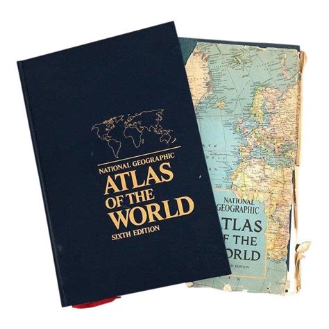 Vintage Atlas Of The World Books A Pair Atlas Book Colorful Map Books