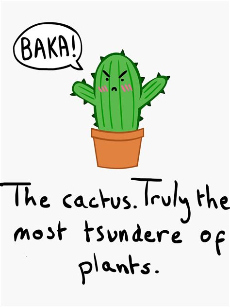 1600 x 1157 jpeg 276 кб. "Tsundere Cactus" Sticker by KTechnicolour | Redbubble