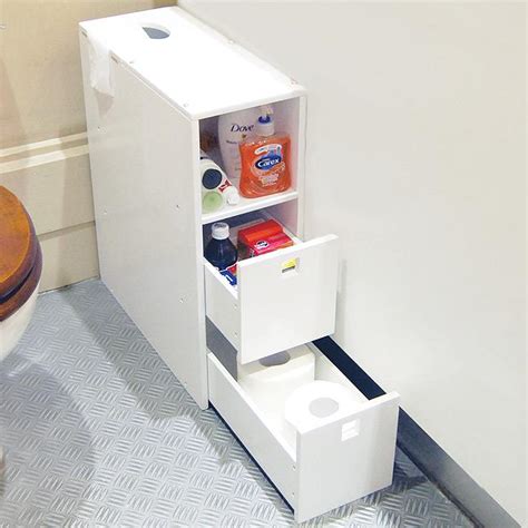 Bathroom storage and vanity units at argos. Bathroom Storage Unit White Drawers Cabinet Slimline Bath ...