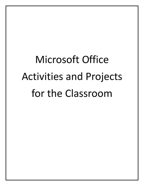 1 Microsoft Office Activities And Projects Microsoft Office
