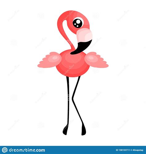 Cute Cartoon Dancing Flamingo Stock Vector Illustration Of Dancing