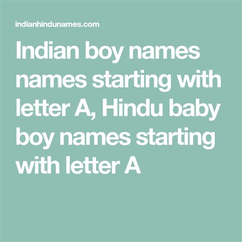 Hinduism is the dominant religion of the indian subcontinent, india, nepal, mauritius and fiji. Indian boy names names starting with letter A, Hindu baby ...