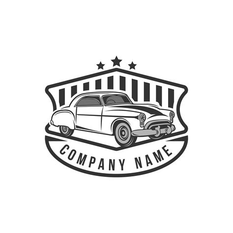 Classic Car Template With Vintage Style Retro Car Stock Illustration
