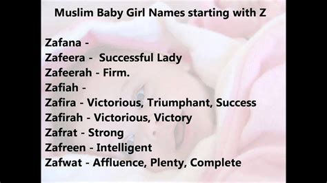 Muslim Baby Girl Names Starting With Z Arabic Girl Names From Quran