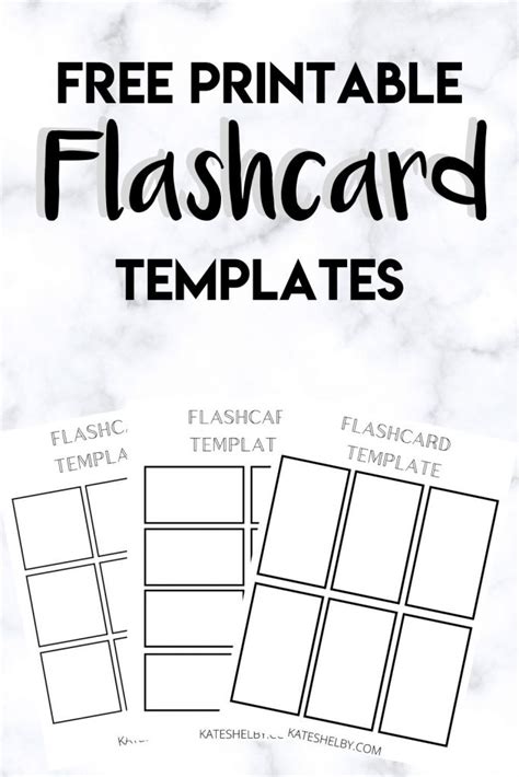 Editable Flashcards Template