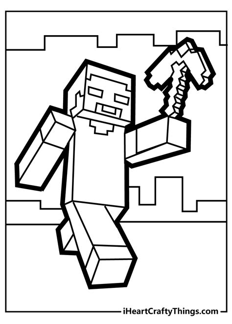 Minecraft Printable Coloring Page Before I Set Out To