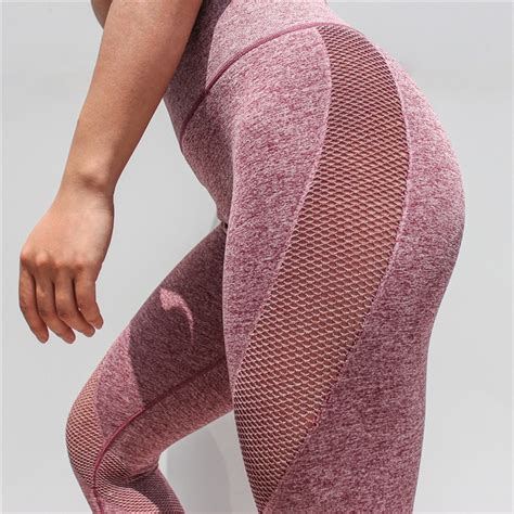 Witkey Sport Leggings Women High Waist Yoga Pants 3 4 Women Hollow Out Sexy Push Up Yoga