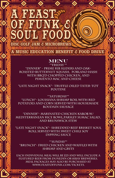But, as i have not. A Feast of Funk & Soul Reveals Daily Schedule & Menus For ...