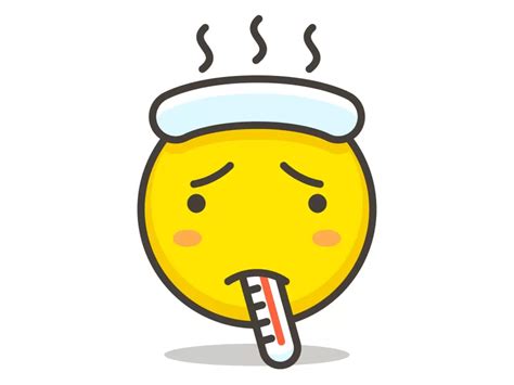 Face With Thermometer Emoji Icon Png Vector In Svg Pdf Ai Cdr Format