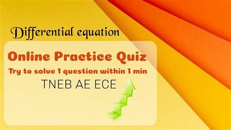 Daily Quiz Maths Differential Equations Tneb Ae Ece Youtube