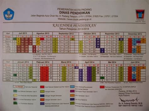 Kalender Pendidikan Kota Padang Tahun Pelajaran 20132014 Sman 13 Padang