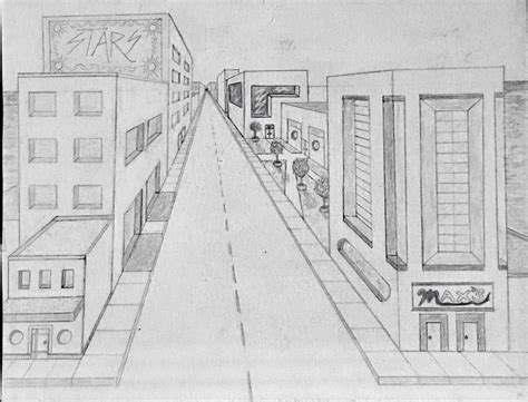 How To Draw Buildings In 1 Point Perspective