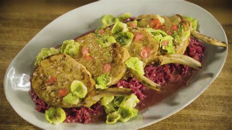 Cover and cook until cabbage is tender, about 10 minutes. Pork Chops with Braised Cabbage & Fruit Butter - YouTube