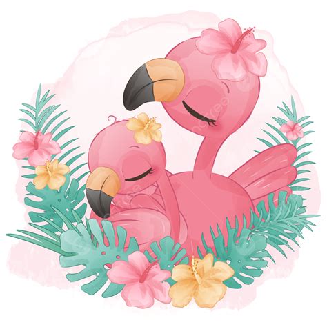 Cute Flamingo Vector Design Images Cute Mom And Baby Flamingo