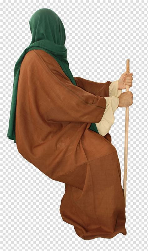 Arab Old Style Clothes Man Wearing Brown Thobe Transparent Background