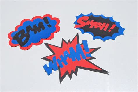 Wham Sign Pow Sign Smash Sign Super Hero Wall Decorations Etsy Canada