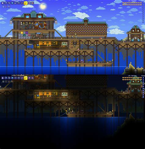 Terraria is so god dang beautiful and work like this is the main reason i even check. Terraria Ocean Biome Boardwalk | Terrarium, Terraria house ...