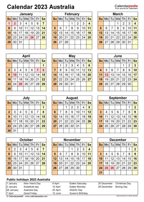 Australia Calendar 2023 Free Printable Pdf Templates 2023 Year