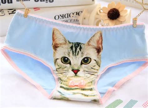 Buy Sexy Cats 3d Cats Pattern Cotton Briefs Personality Cartoon Cats Ladies