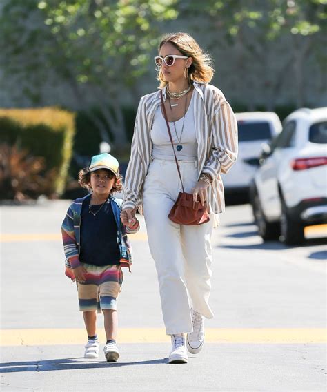 Jessica Alba Revamps Button Downs In Converse Sneakers With Son Hayes Footwear News