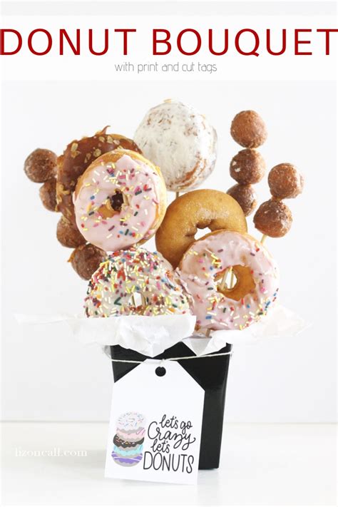 Donut Bouquet Diy With Print And Cut Tags Liz On Call