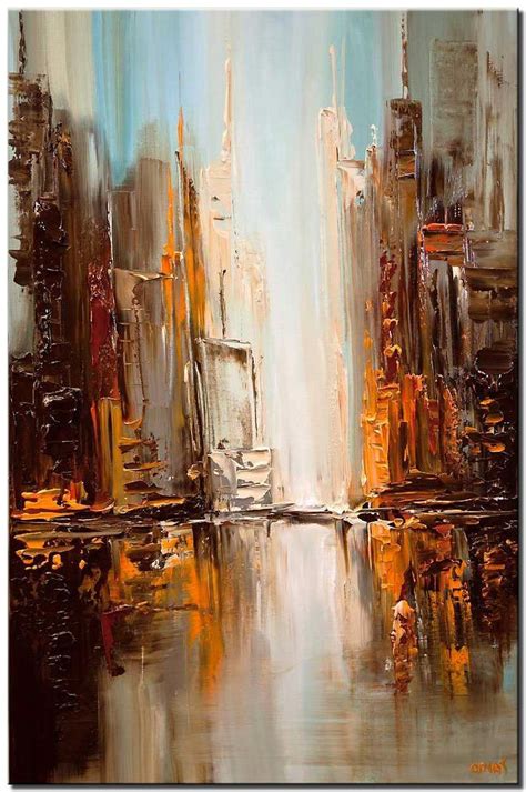 Abstract Paintings By Osnat Fine Art Downtown City Painting