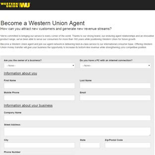The terms and conditions governing this money transfer are available at this agent location, can be viewed at westernunion.com.au, and have been summarised on the back of th is form for reference only. Western Union - Become An Agent