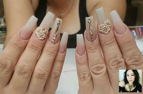 Uñas rojas y blancas con flores delicadas. Unas Con Flores 3d Blancas - Vernajoyce Blogs