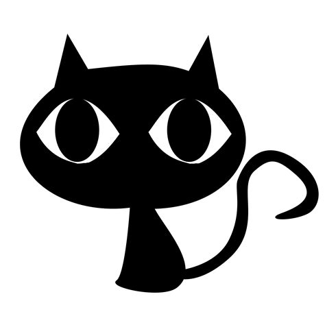 Black Cat With Big Head Vector Clipart Image Free Stock Photo