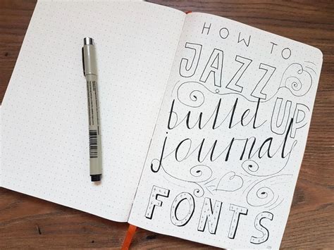 Bullet Journal Fonts With Free Hand Lettering Worksheets