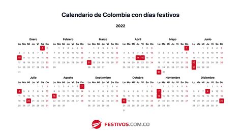 Calendario Con Festivos Colombia Calender Kulturaupice Aria Art Vrogue