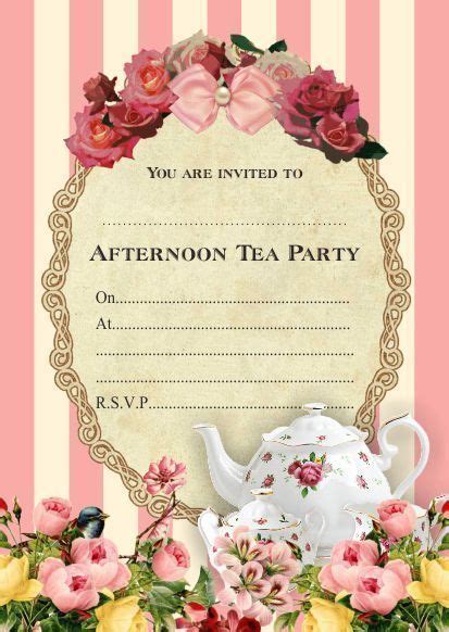 10 X Afternoon Tea Party Invitations Tea Party Invitations Afternoon