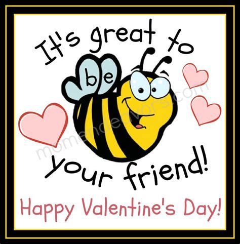 Bee Valentines Free Printable
