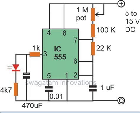 Flashing Led Circuit 555 Timer